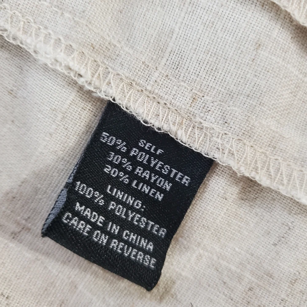 Briggs One Closure Linen Blend Beige Blazer Size Small - Picture 6 of 9